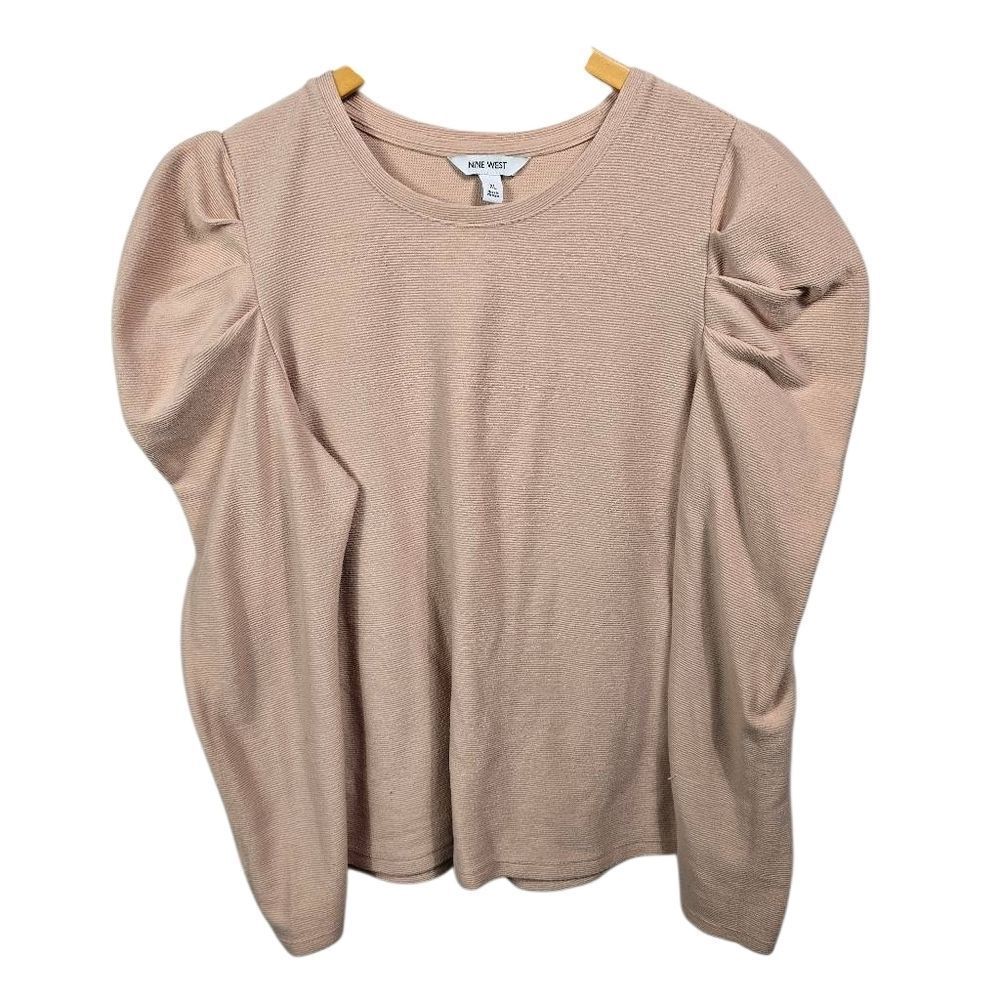 Nine West Blush Puff‑Sleeve Top Size Xl